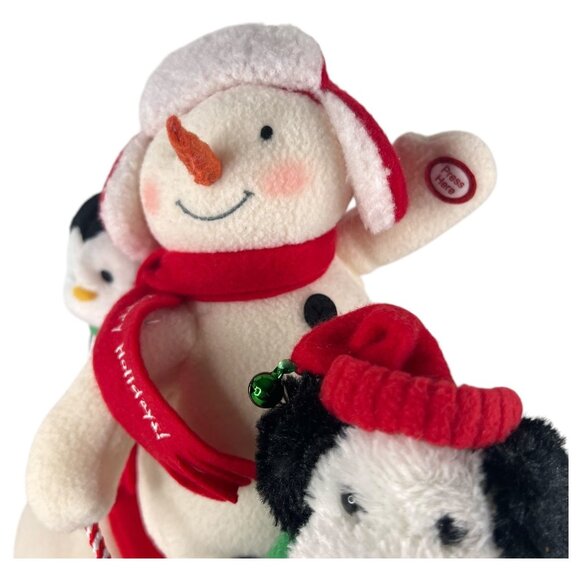 Hallmark Jingle Pals Snowman Plush Penguin And Dog On Sled Musical Motion Works - Picture 6 of 9